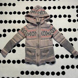 Pendleton Alpaca Wool Southwestern Fair Isle Cardigan Sweater Kids S Zip Hoodie